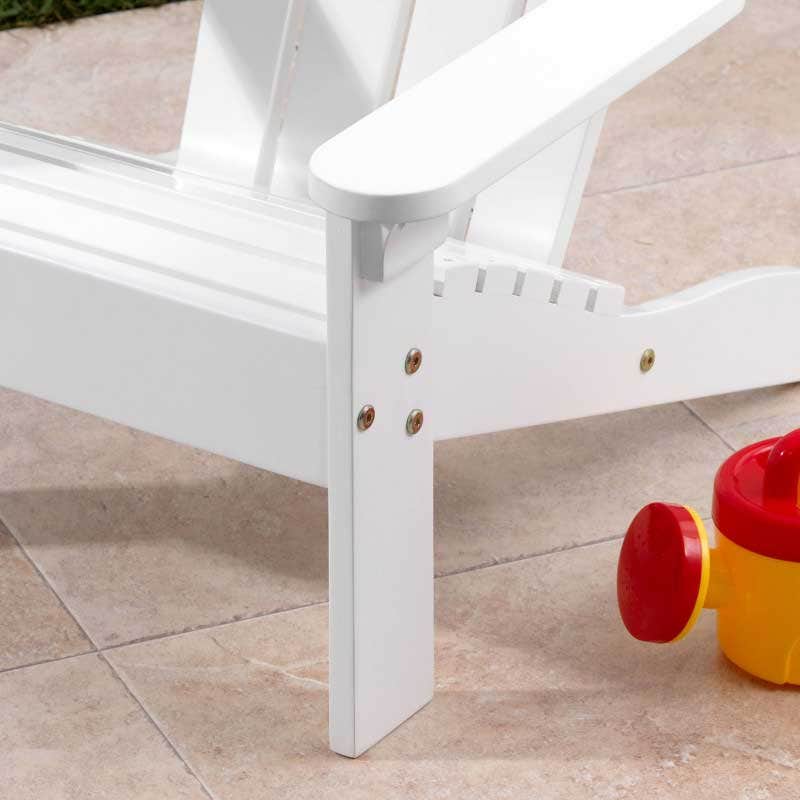 Kids Adirondack Outdoor Chair with Umbrella - White