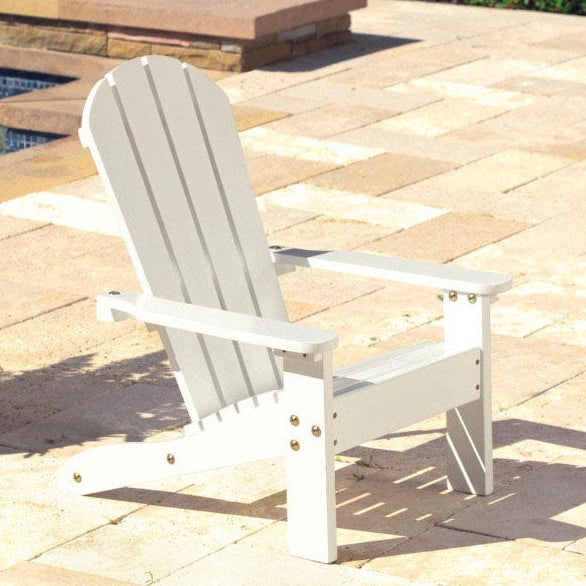 Kids Adirondack Outdoor Chair with Umbrella - White