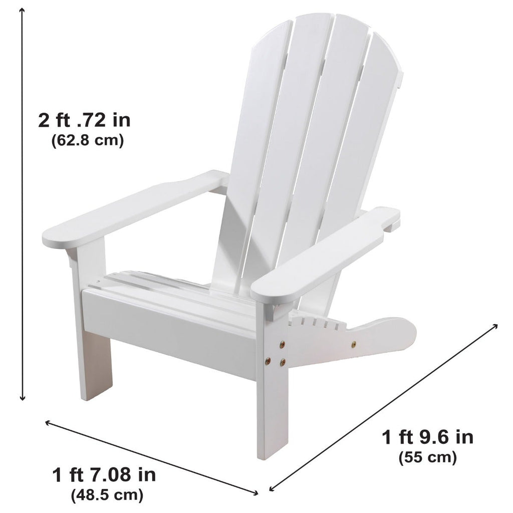 Kids Adirondack Outdoor Chair with Umbrella - White