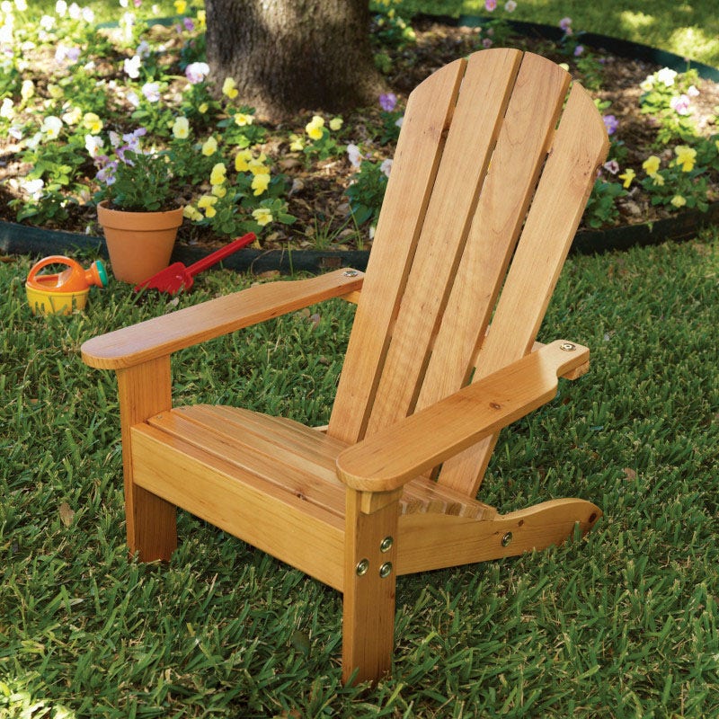 Kids Adirondack Outdoor Chair with Umbrella - Honey