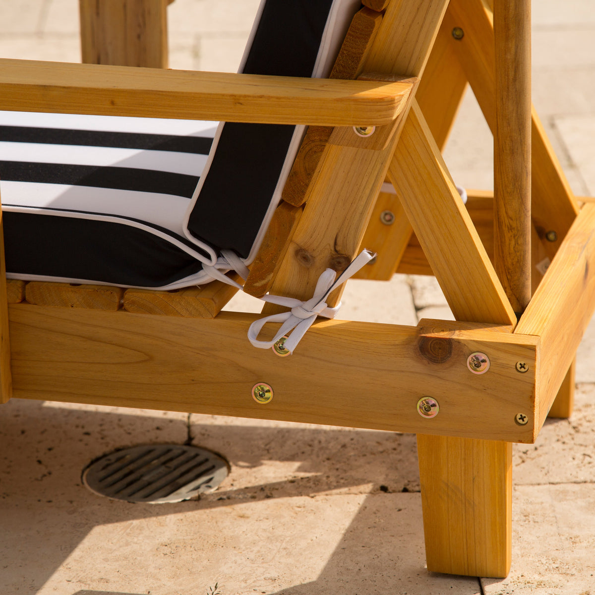Kids Outdoor Chaise Lounge with Umbrella - Navy