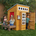 Outdoor Playhouse with Picnic Table and Chalkboard