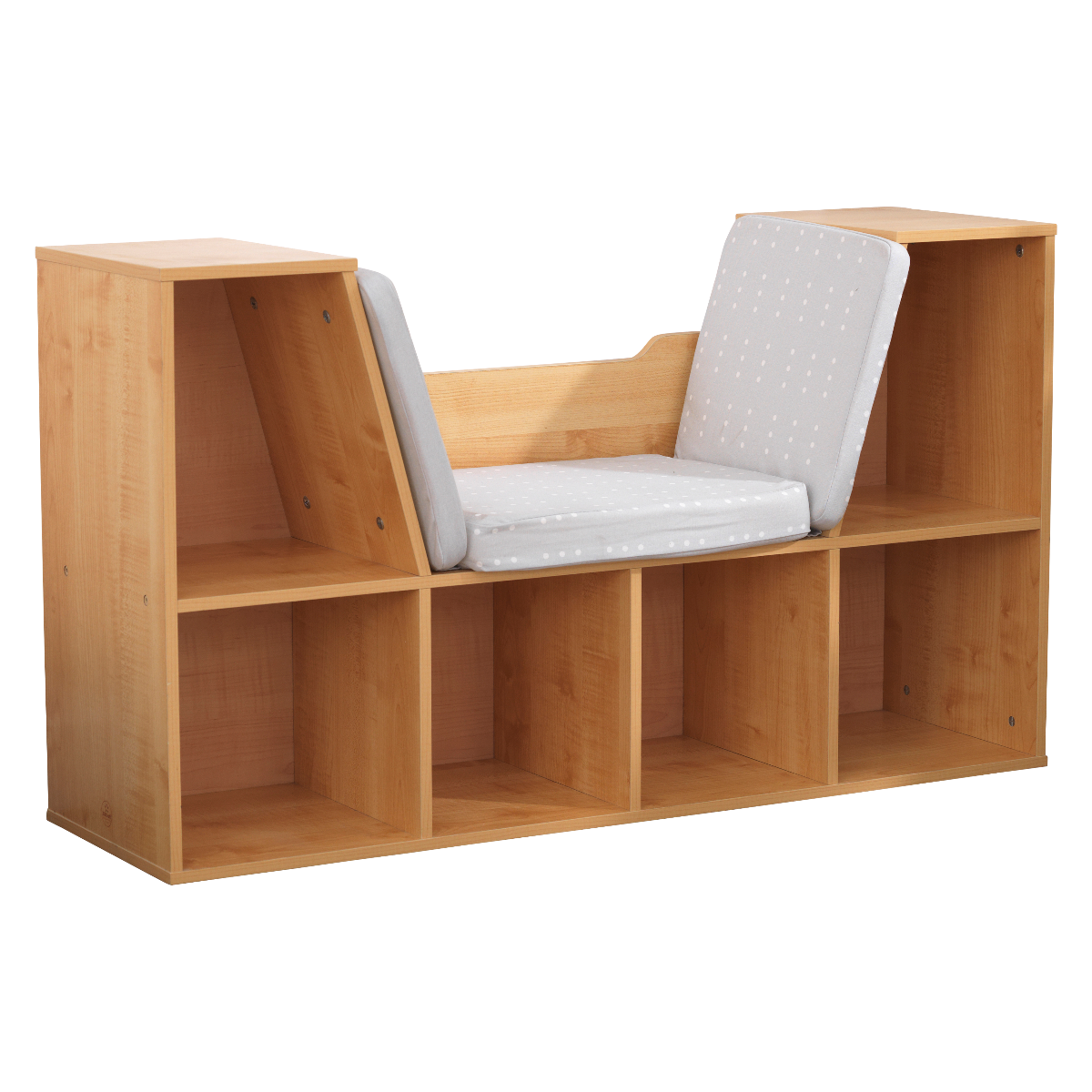 Kids Bookcase and Storage Shelf with Reading Nook - Natural
