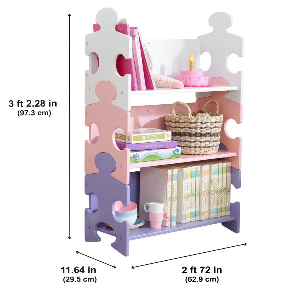 Kids Bookcase and Storage Shelf - Pastel