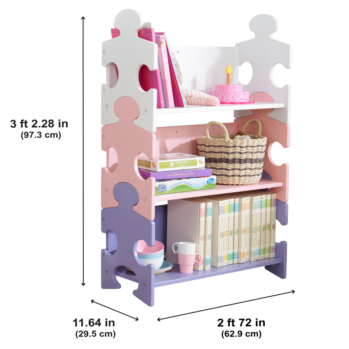 Kids Bookcase and Storage Shelf - Pastel