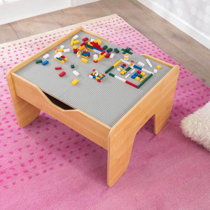 Kids Building and Activity Table with Storage - Gray / Natural
