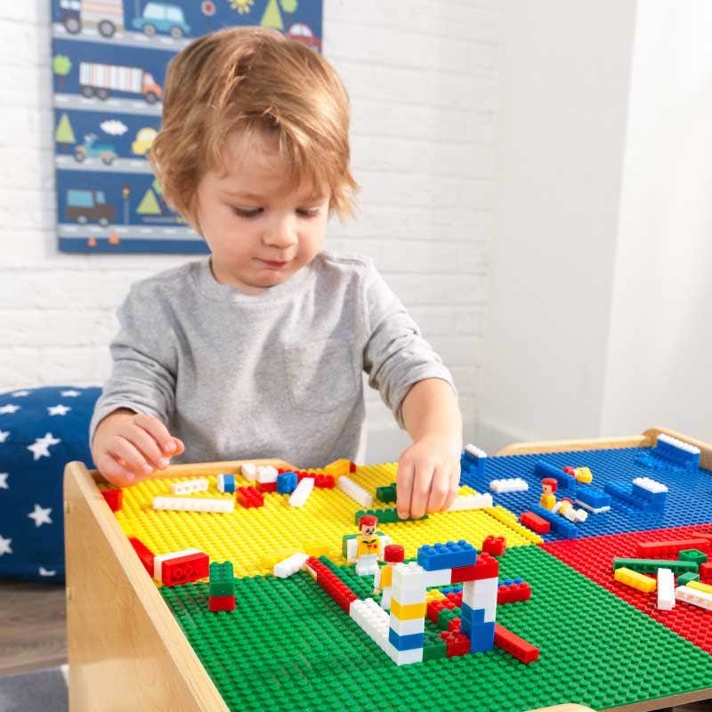Kids Building and Activity Table with Storage - Natural