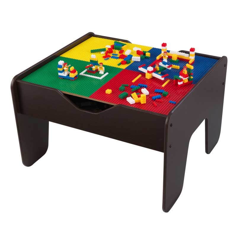 Kids Building and Activity Table with Storage - Espresso