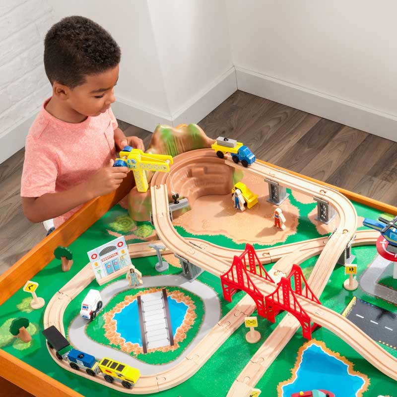 Kids Train Play Table and Set with Storage