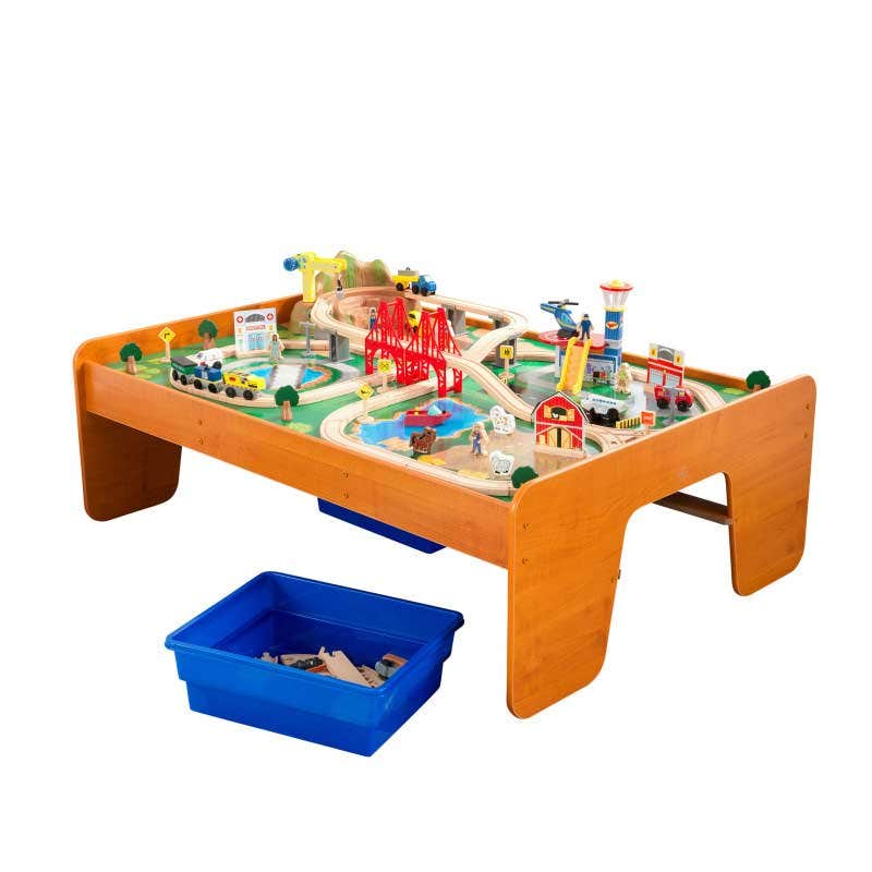 Kids Train Play Table and Set with Storage