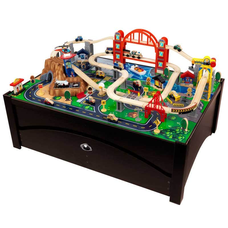 Kids Train Play Table and Set with Storage and Magnetic Details