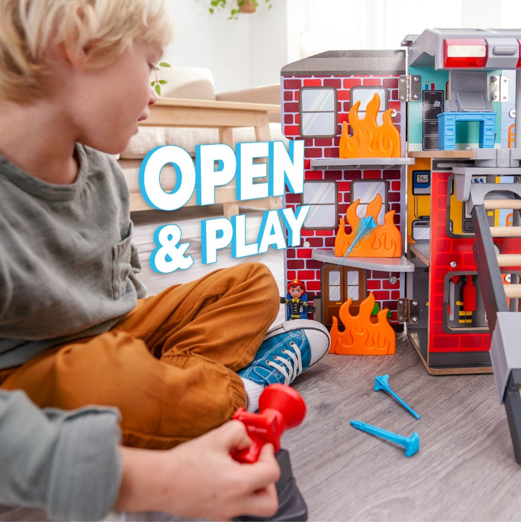 Transforming Fire Truck Toy Play Set with Lights and Sounds