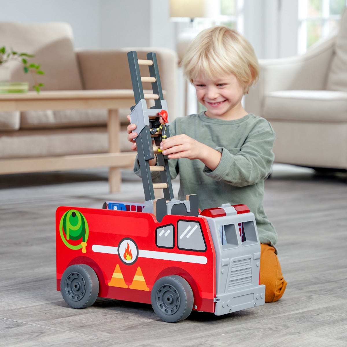 Transforming Fire Truck Toy Play Set with Lights and Sounds