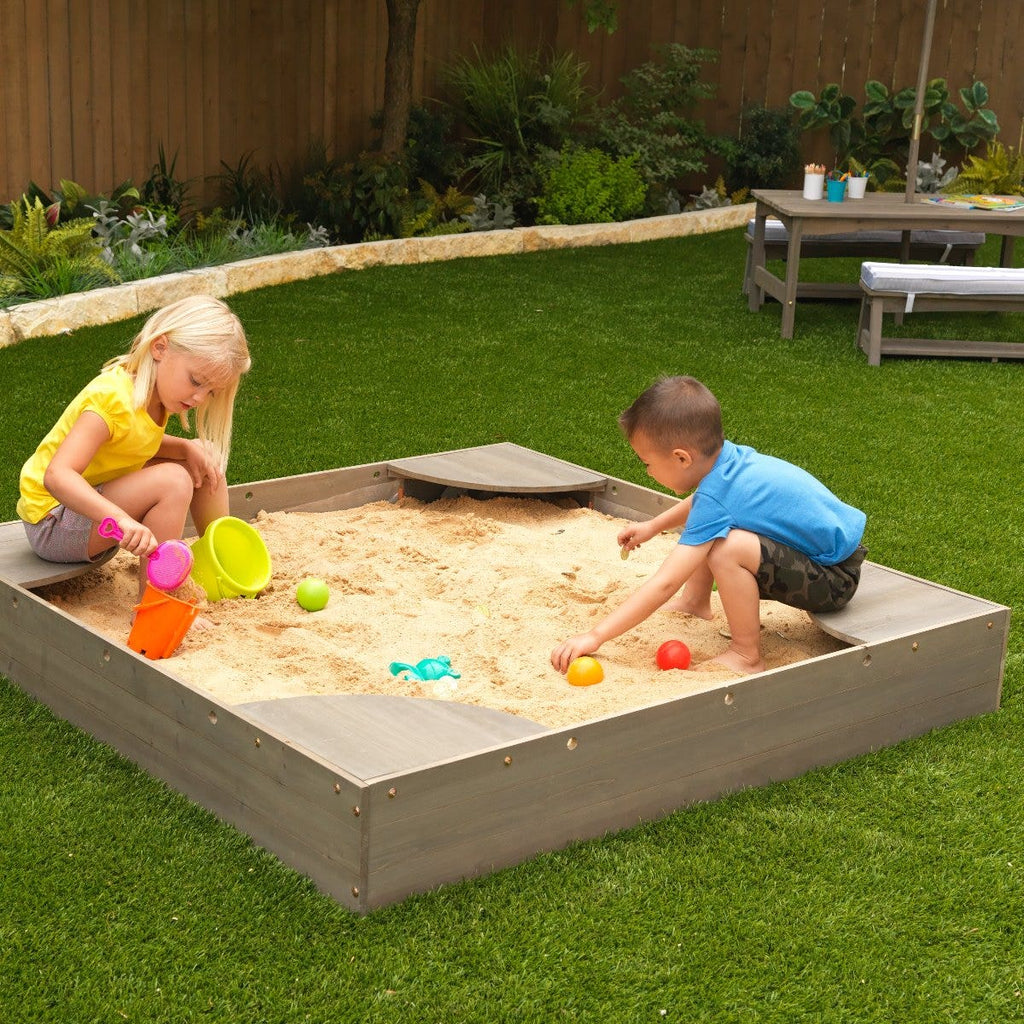 Kids Outdoor Sandbox - Gray