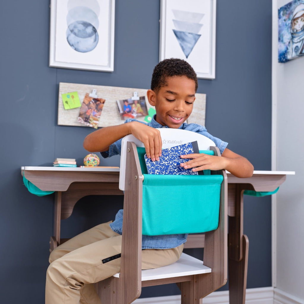 Kids Table and Chair Set with Storage - Gray Ash
