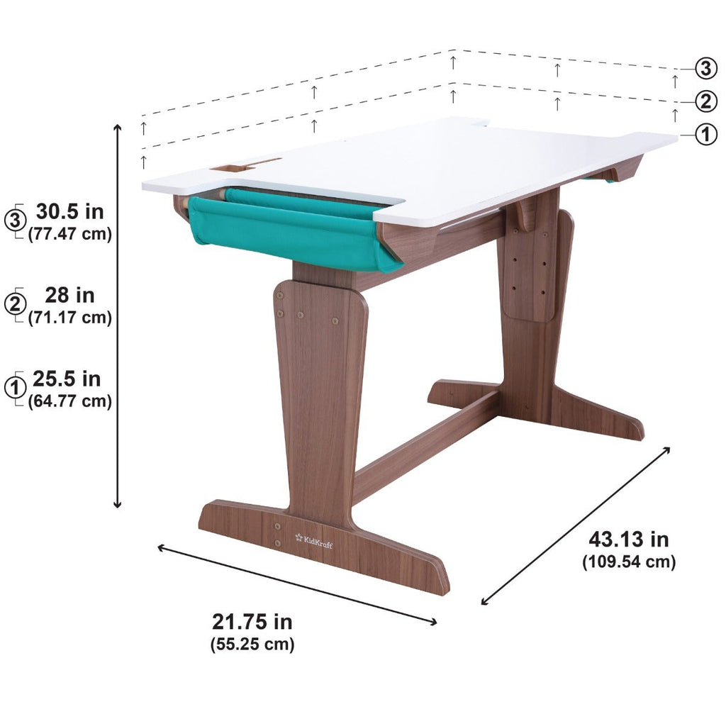 Kids Table and Chair Set with Storage - Gray Ash