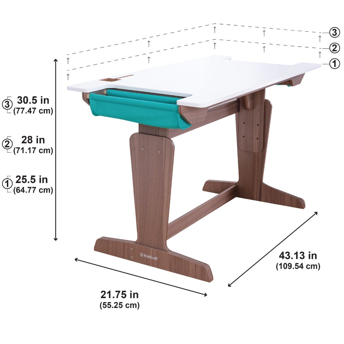 Kids Table and Chair Set with Storage - Gray Ash
