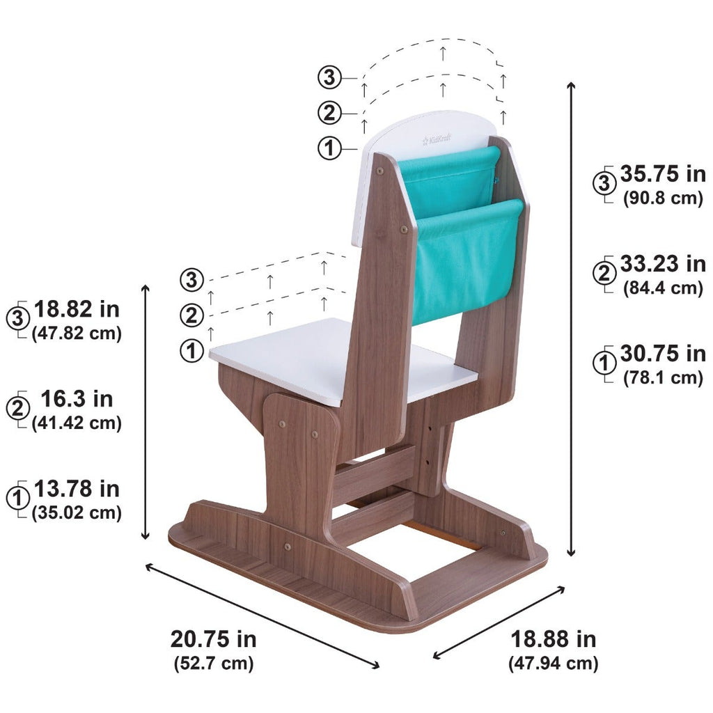 Kids Table and Chair Set with Storage - Gray Ash