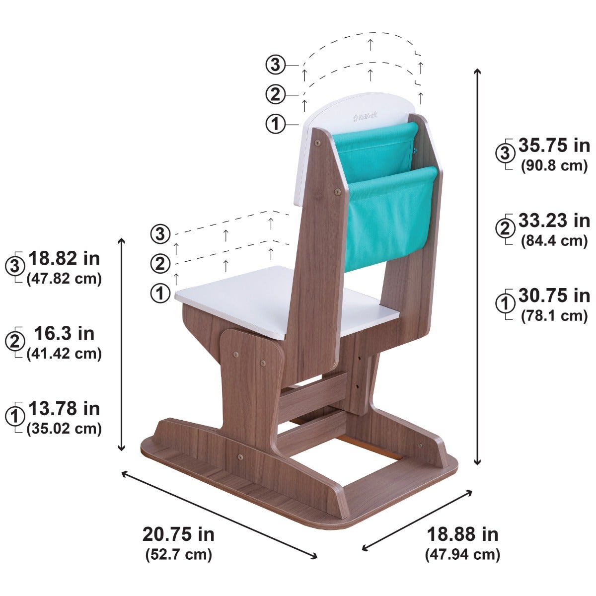 Kids Table and Chair Set with Storage - Gray Ash