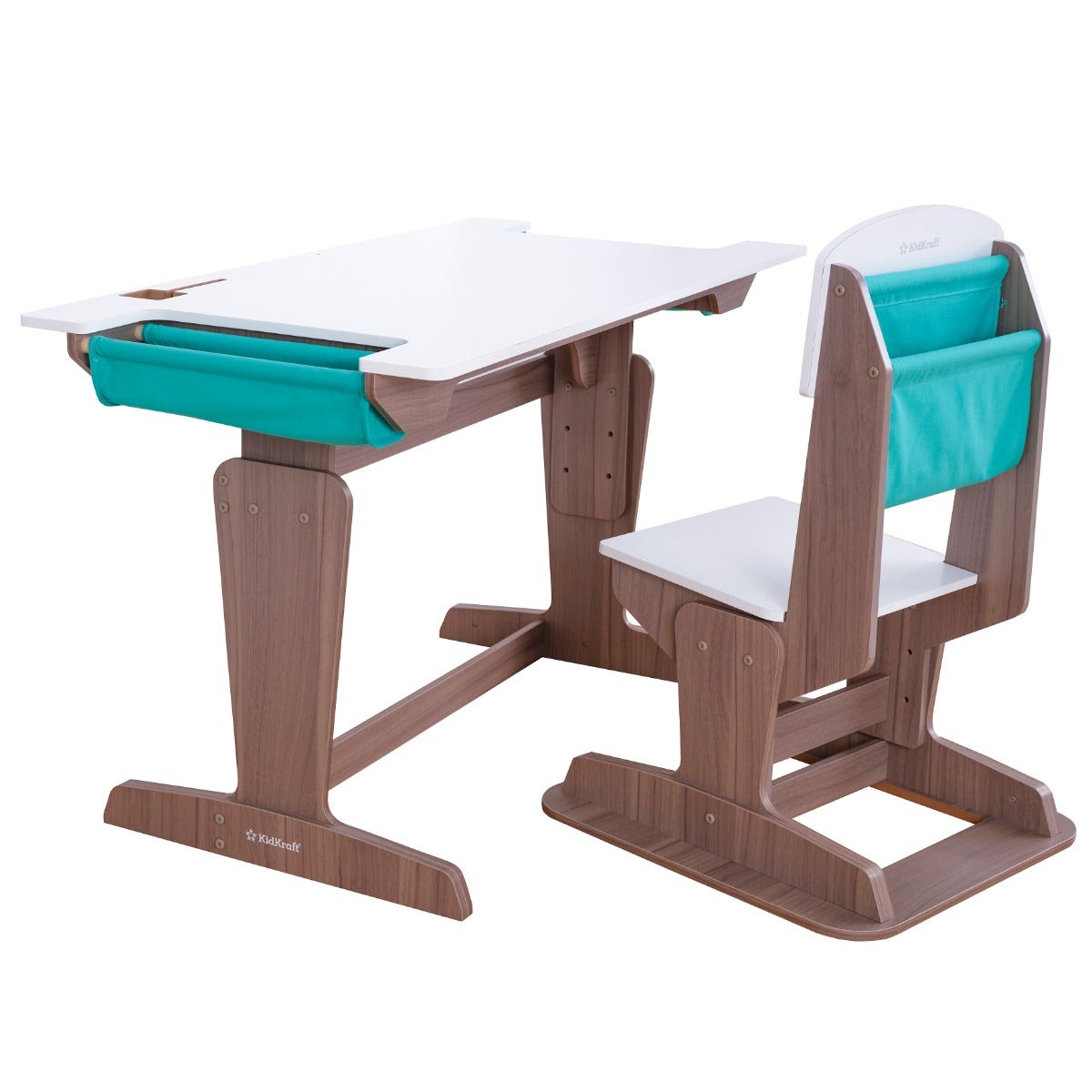 Kids Table and Chair Set with Storage - Gray Ash