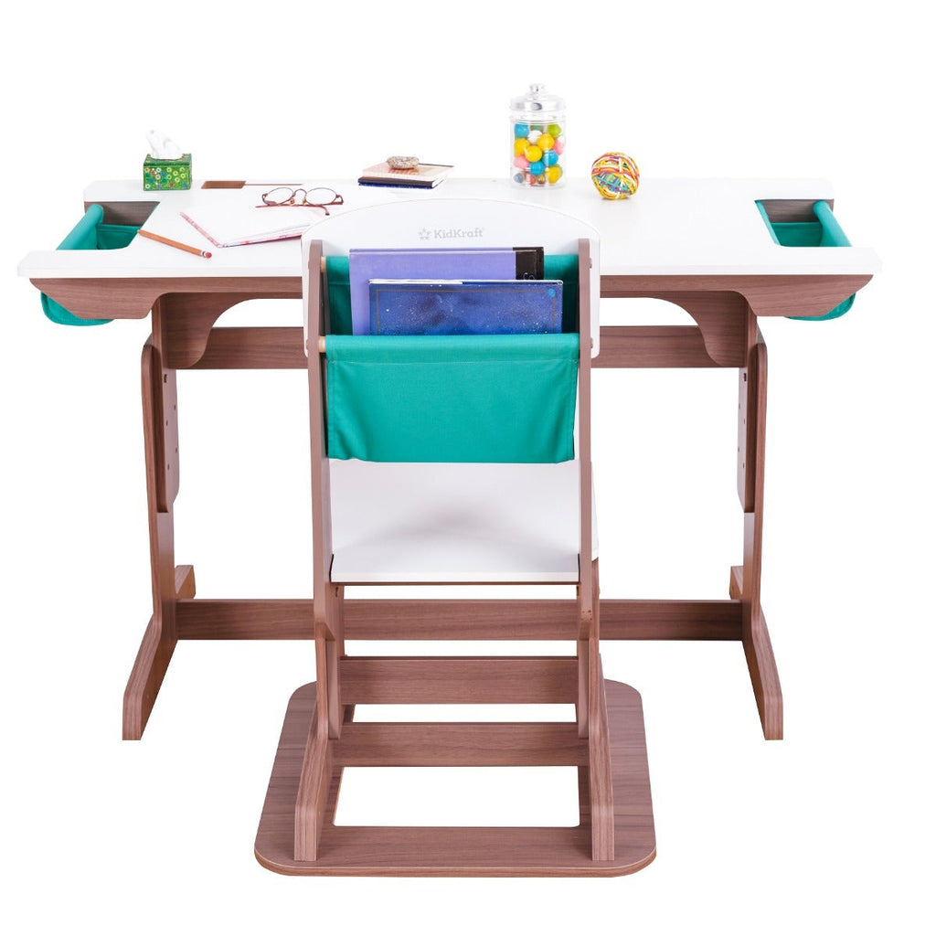 Kids Table and Chair Set with Storage - Gray Ash