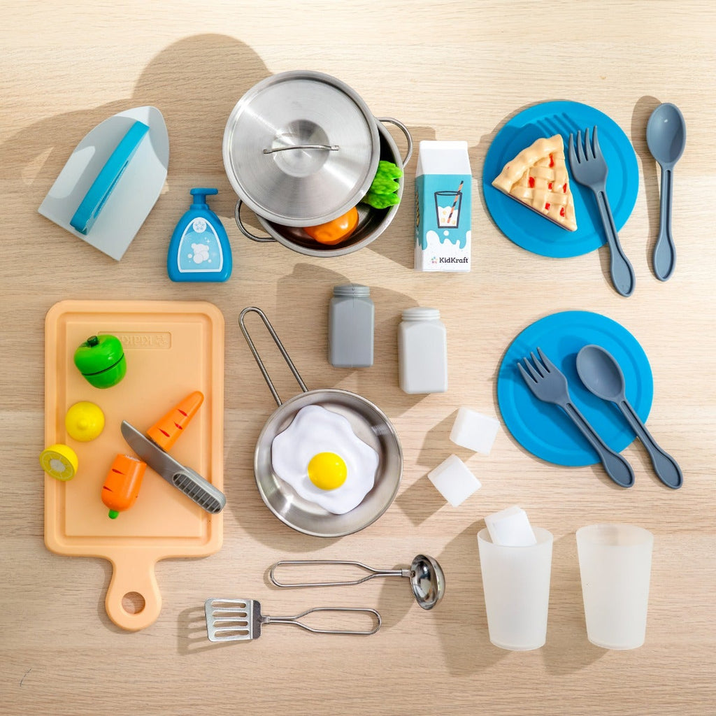 Kids Pretend Play Kitchen with Lights and Sounds and Chalkboard