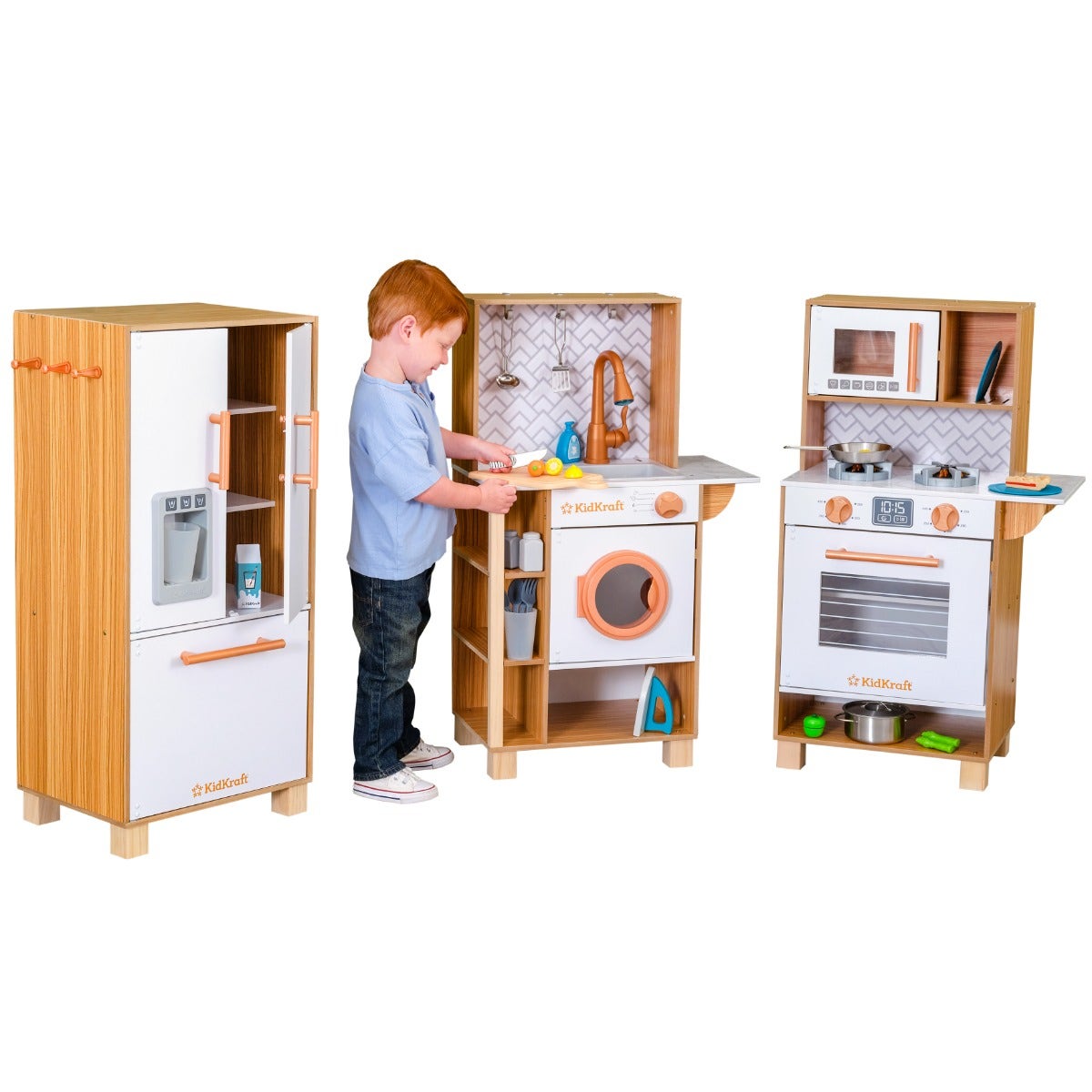 Kids Pretend Play Kitchen with Lights and Sounds and Chalkboard