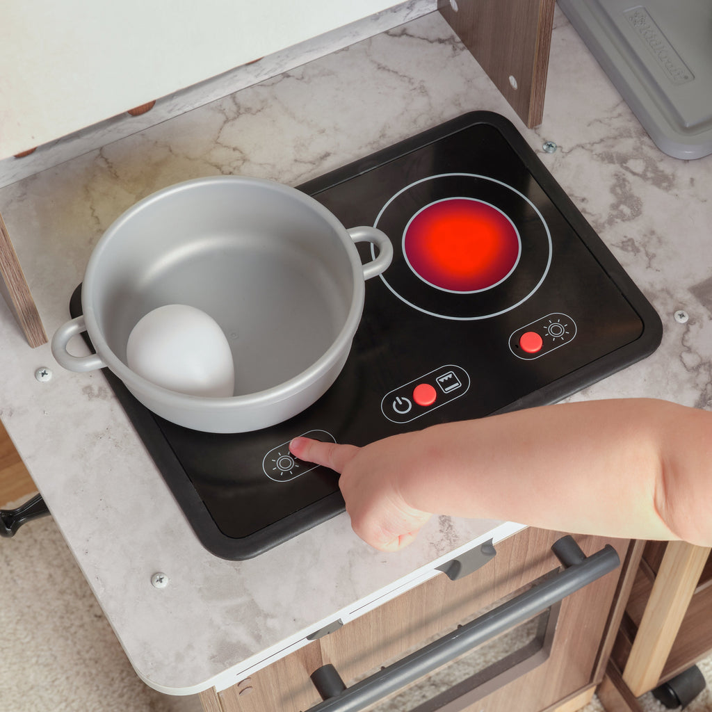 Kids Pretend Play Kitchen with Lights and Sounds and Storage