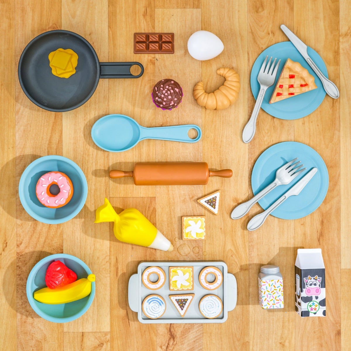 Kids Pretend Play Kitchen with Storage and Play Food