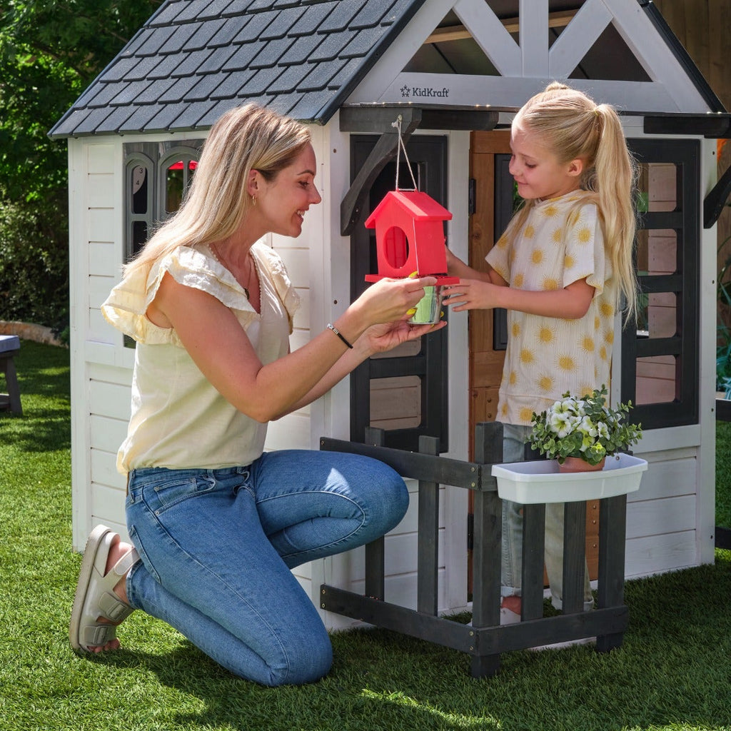 Outdoor Playhouse with Chalkboard - White