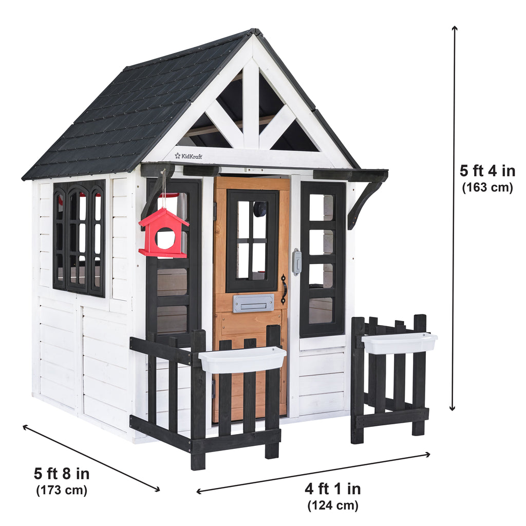 Outdoor Playhouse with Chalkboard - White