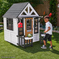 Outdoor Playhouse with Chalkboard - White