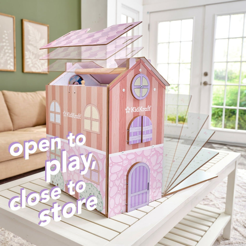 Wooden Dollhouse with Storage