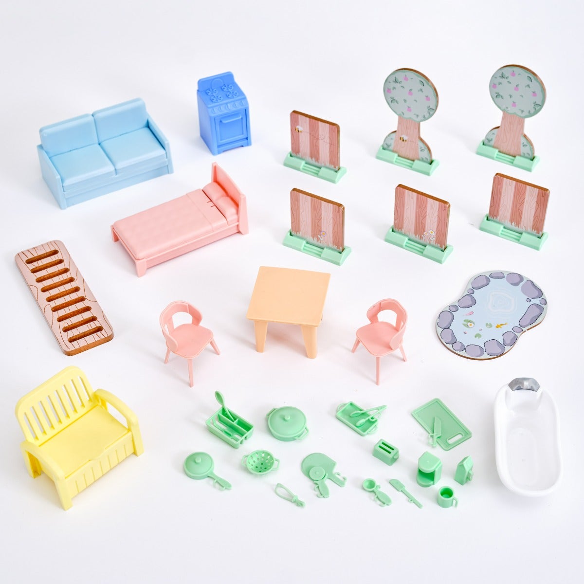 Wooden Dollhouse with Storage