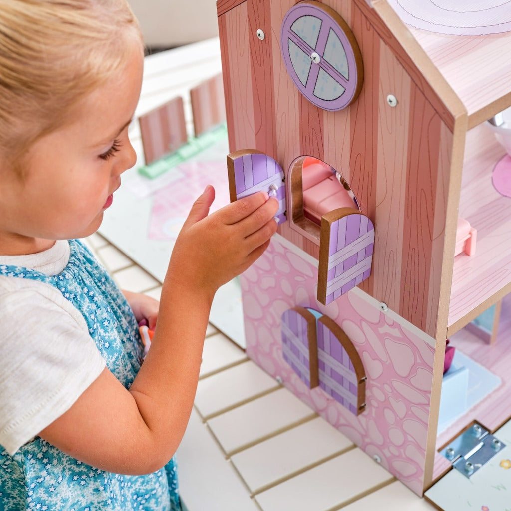 Wooden Dollhouse with Storage