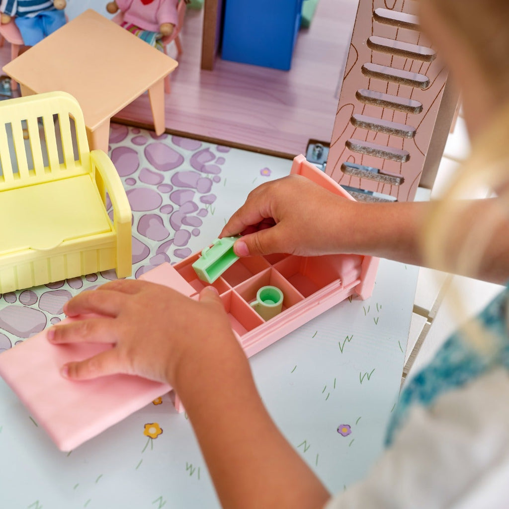 Wooden Dollhouse with Storage