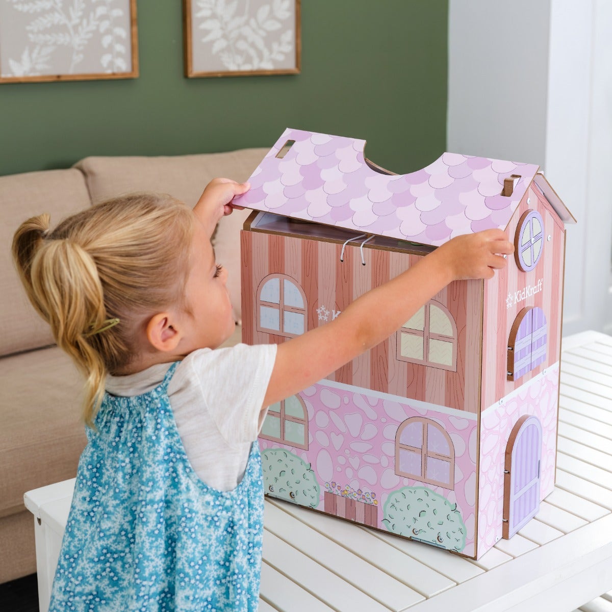 Wooden Dollhouse with Storage