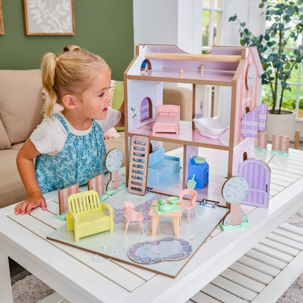 Wooden Dollhouse with Storage