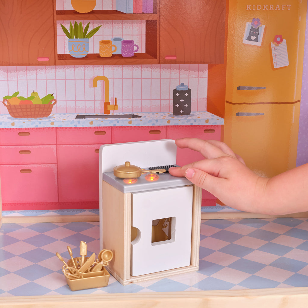 Wooden Dollhouse with Lights and Sounds