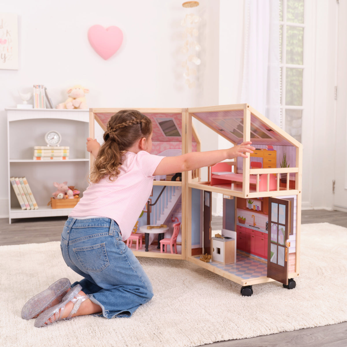 Wooden Dollhouse with Lights and Sounds