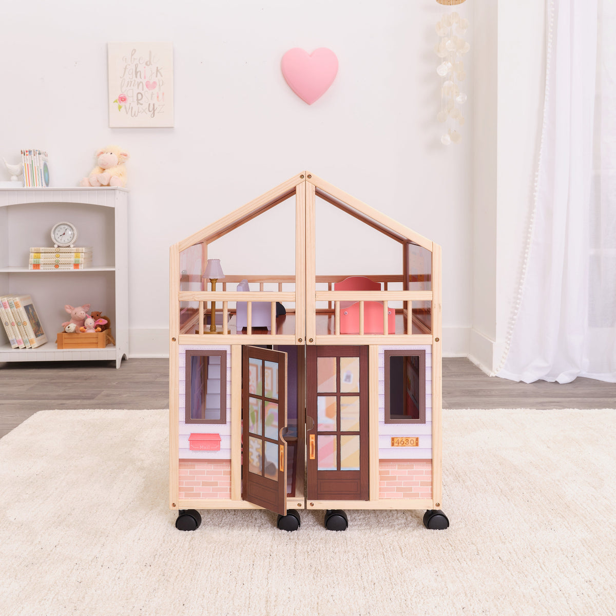 Wooden Dollhouse with Lights and Sounds