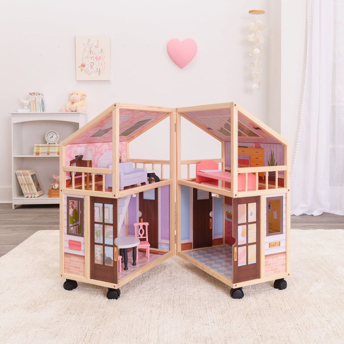 Wooden Dollhouse with Lights and Sounds