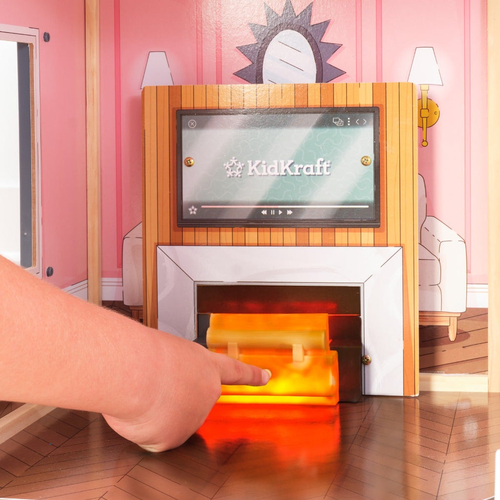 Wooden Dollhouse with Elevator and Lights and Sounds
