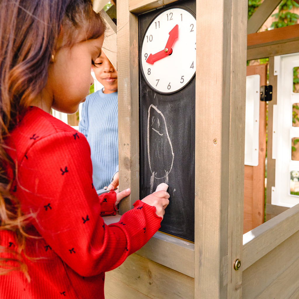Outdoor Playhouse with Doorbell and Chalkboard