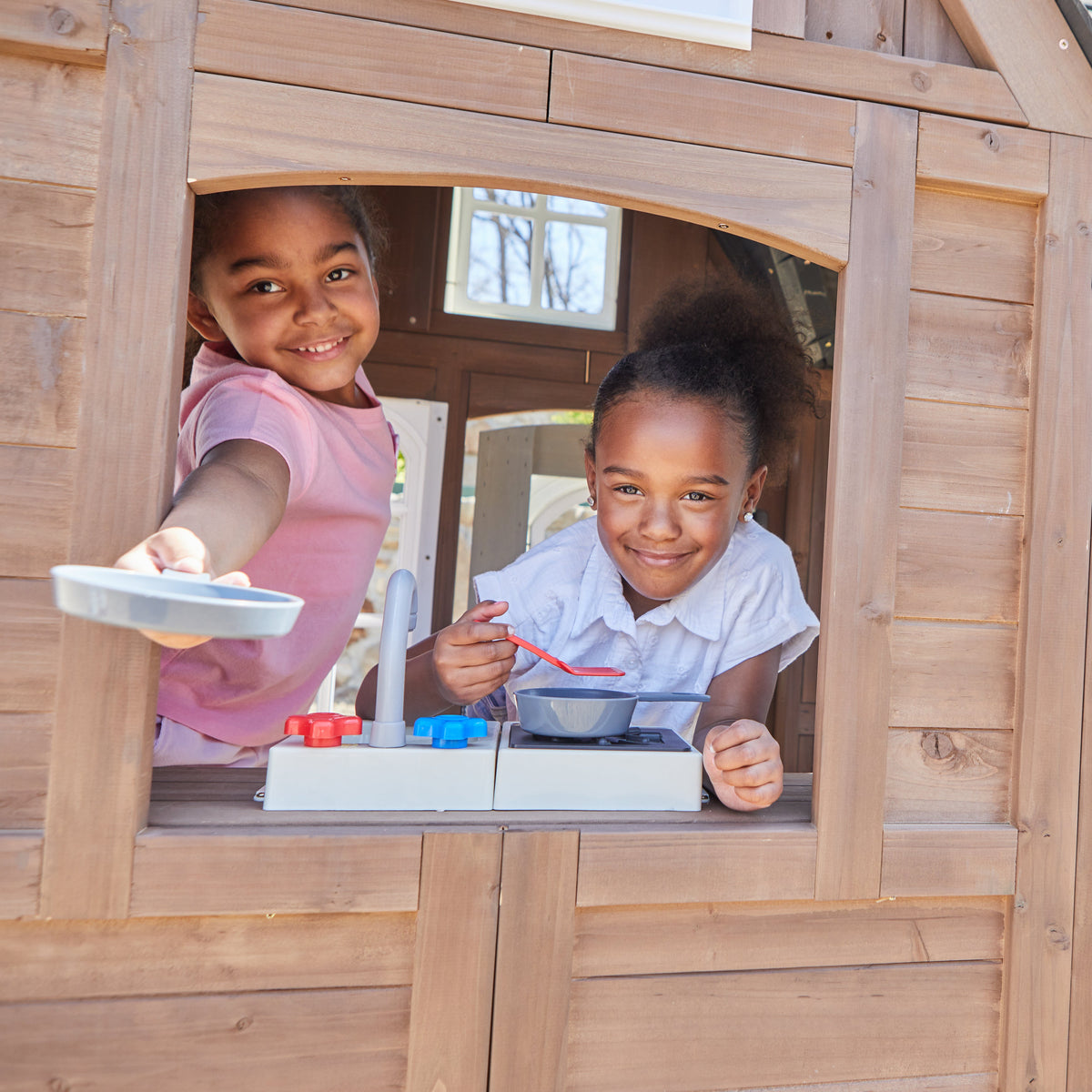 Outdoor Playhouse with Chalkboard and Magnetic Details