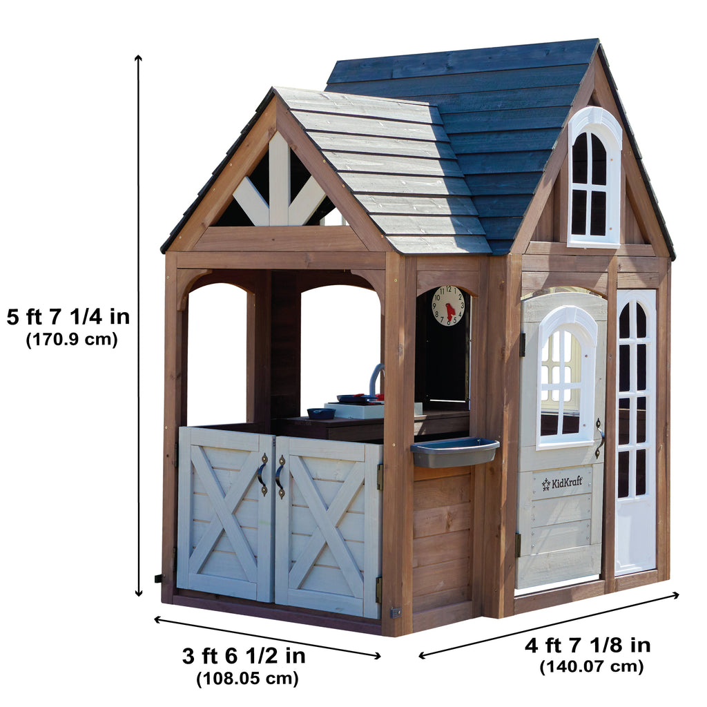 Outdoor Playhouse with Chalkboard and Magnetic Details