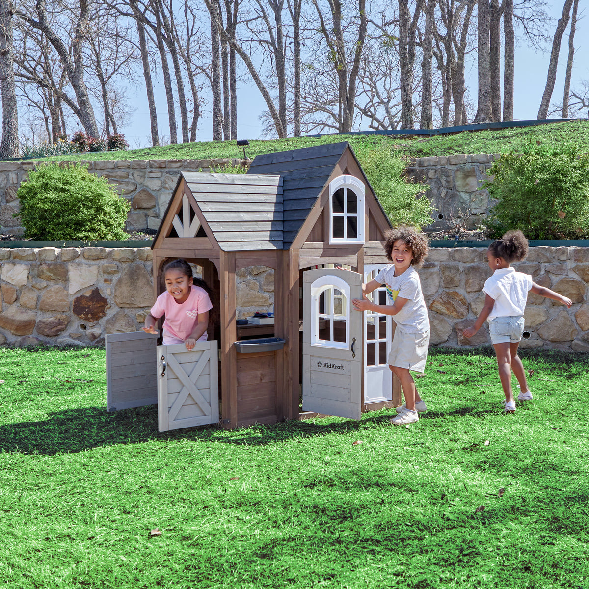 Outdoor Playhouse with Chalkboard and Magnetic Details