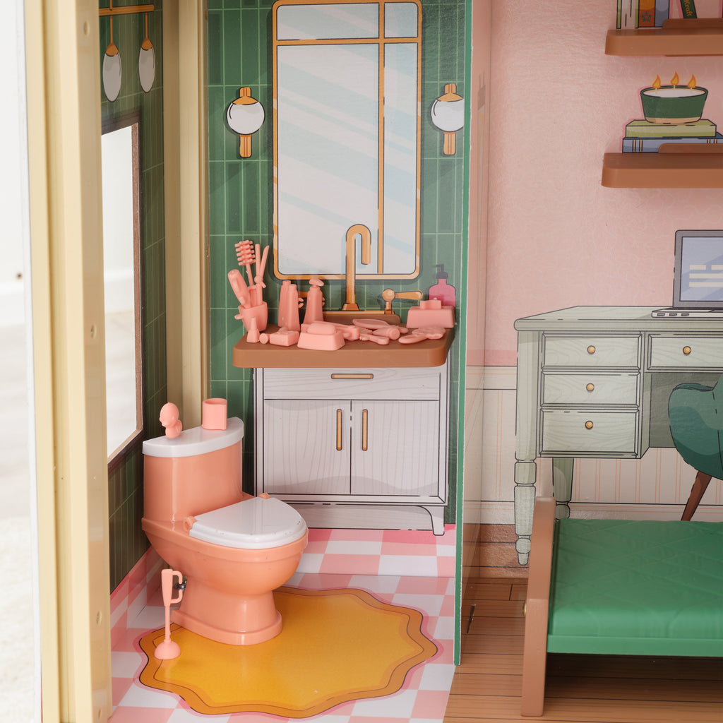 Wooden Dollhouse for Kids