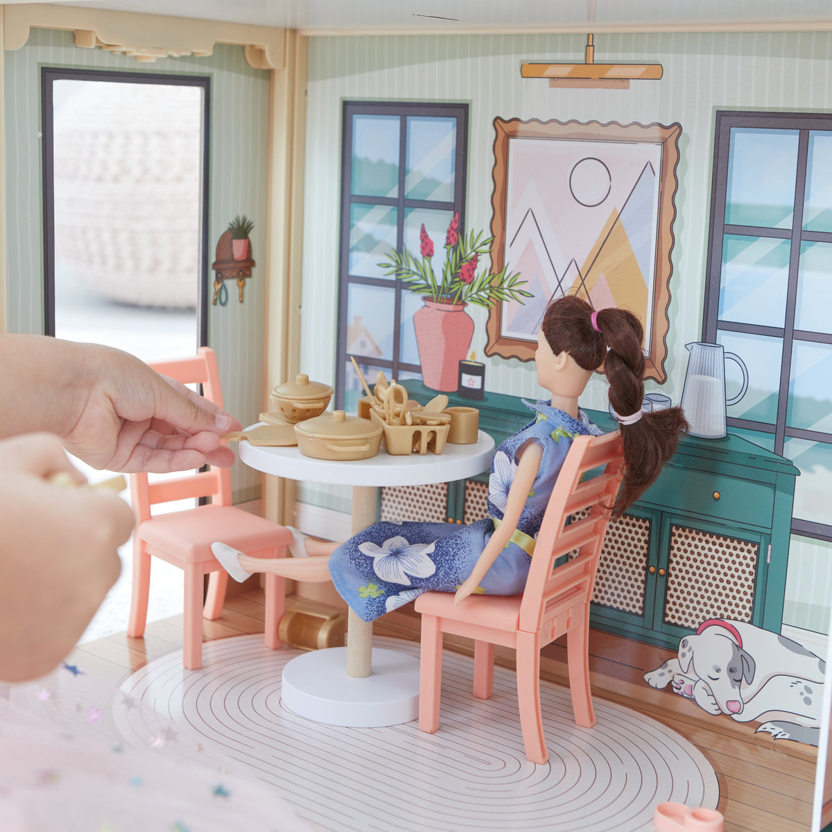 Wooden Dollhouse for Kids
