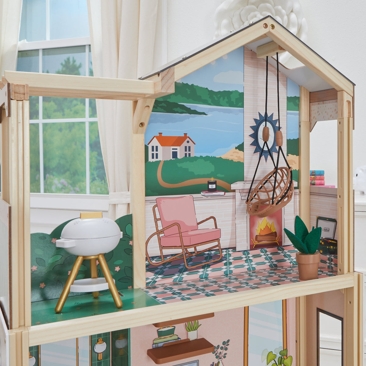 Wooden Dollhouse for Kids